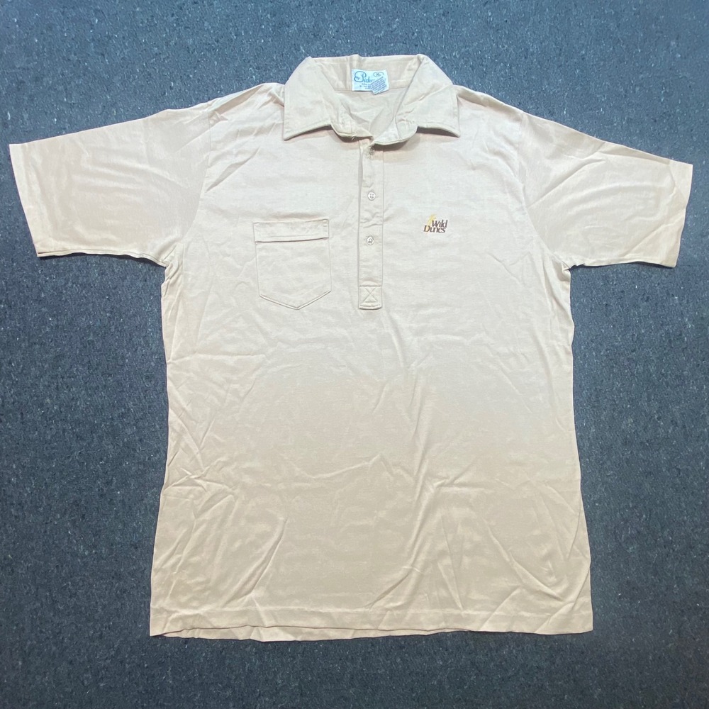 Pickering Polo Shirt XL Mens Tan Vintage Wild Dunes Lisle‎ Cotton Made in USA